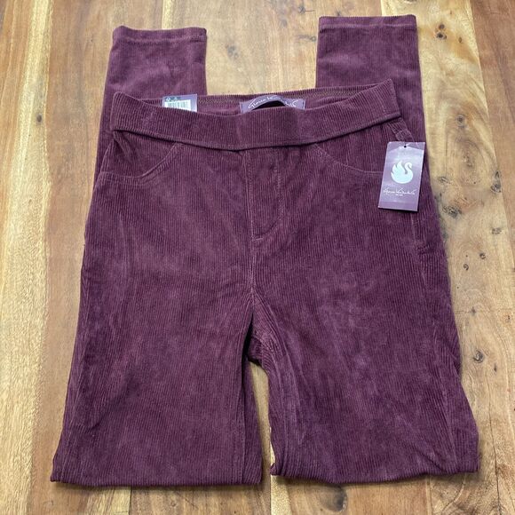 NWT GLORIA VANDERBILT WOMEN SKINNY KNIT CORDUROY MIDRISE PANT(CABERNET CRUSH XS - Picture 9 of 11